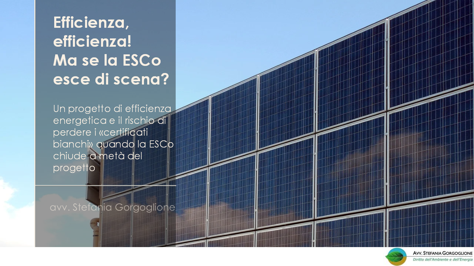 Efficienza, efficienza! Ma se la ESCo esce di scena?