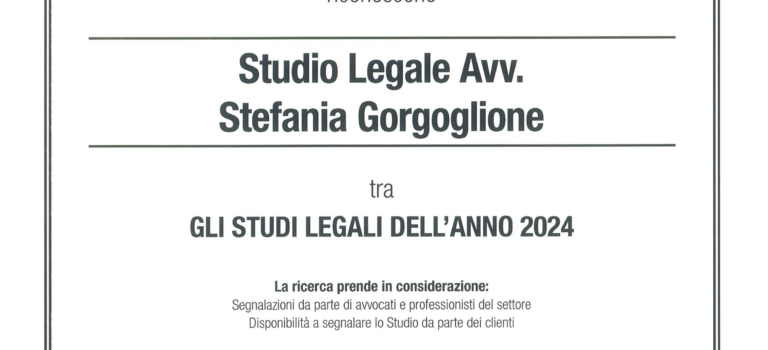 ll Sole 24 Ore e Statista: Studio Legale Avv. Stefania Gorgoglione tra GLI STUDI LEGALI DELL’ANNO 2024 ll Sole 24 Ore e Statista: Studio Legale Avv. Stefania Gorgoglione tra GLI STUDI LEGALI DELL’ANNO 2024